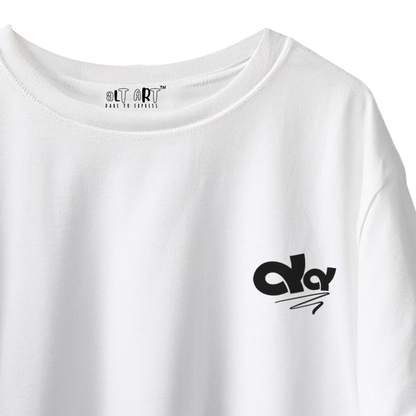 Abstract Art Oversized T-Shirt for Men & Boys White - Exclusive Abstract Artwork T-shirt