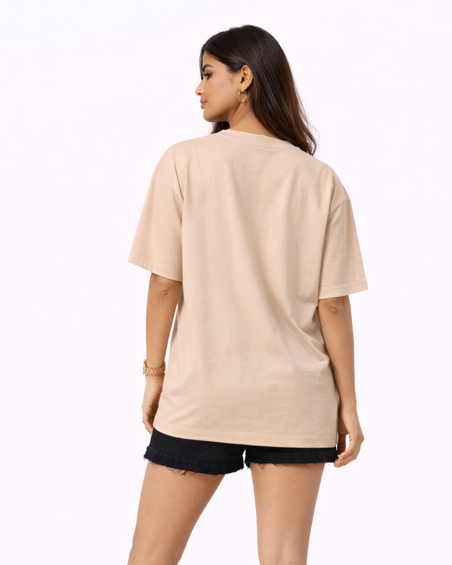 Faaahhh Viral Meme Oversized T Shirt for Women | Funny Trending Graphic Beige Tee
