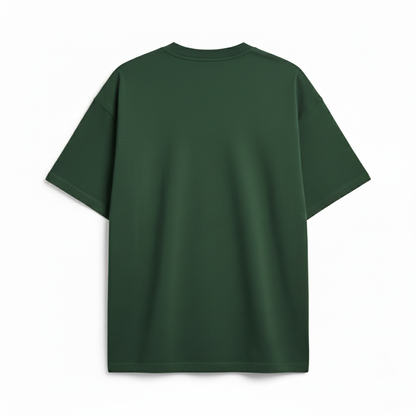 Forest Green Oversized T-Shirt for Women | Heavyweight Solid Cotton | Relaxed Drop Shoulder Fit