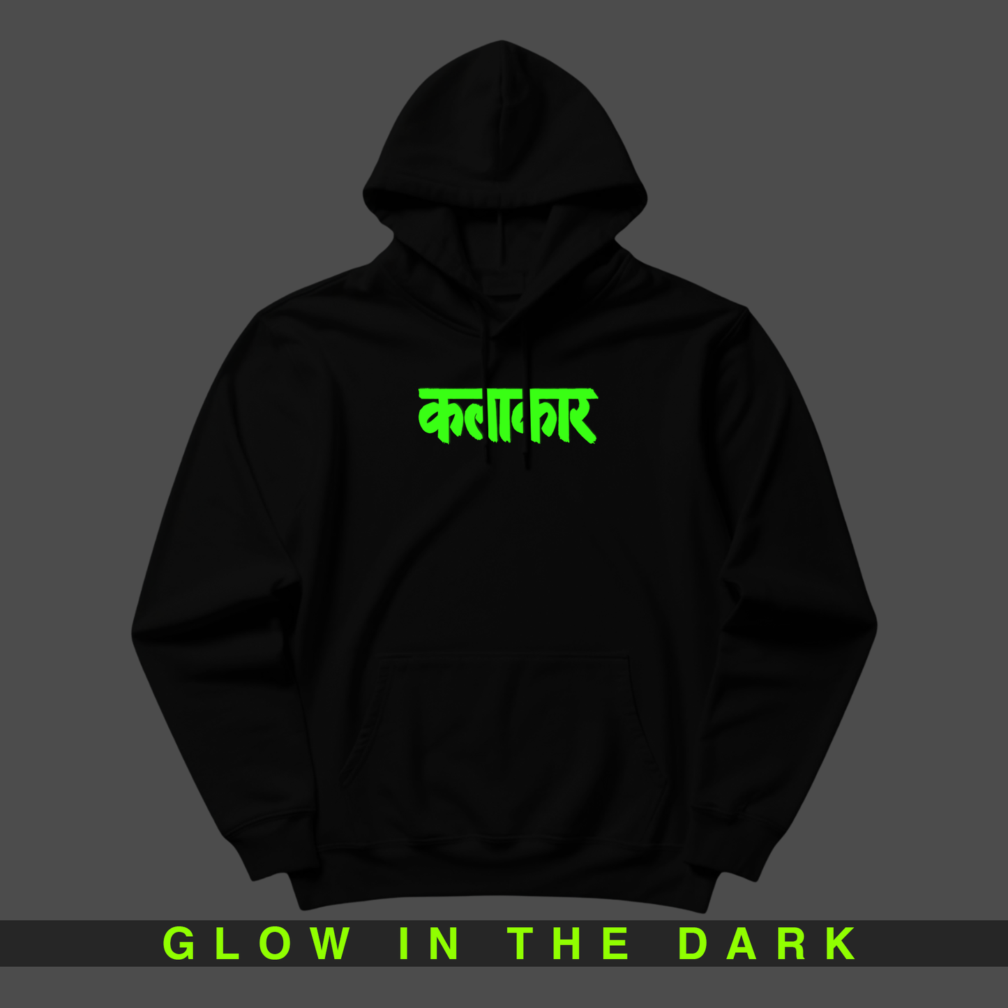 Kalakar Hoodie for Women | Glow in the Dark Graphic Hoodie Black