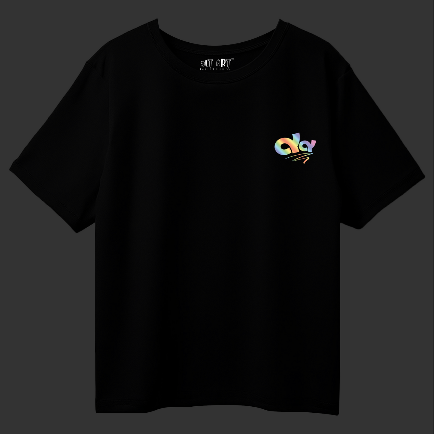 Swag Reflective Print Oversized T-Shirt for Men | Reflective Print Oversized T-Shirt