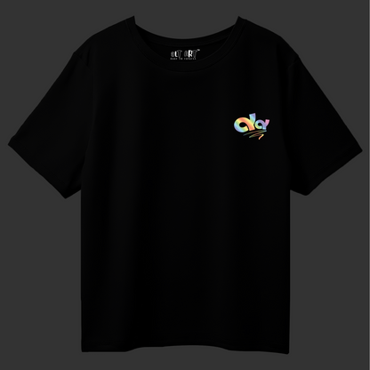 Swag Reflective Oversized T-Shirt for Women | Reflective Print T-Shirt