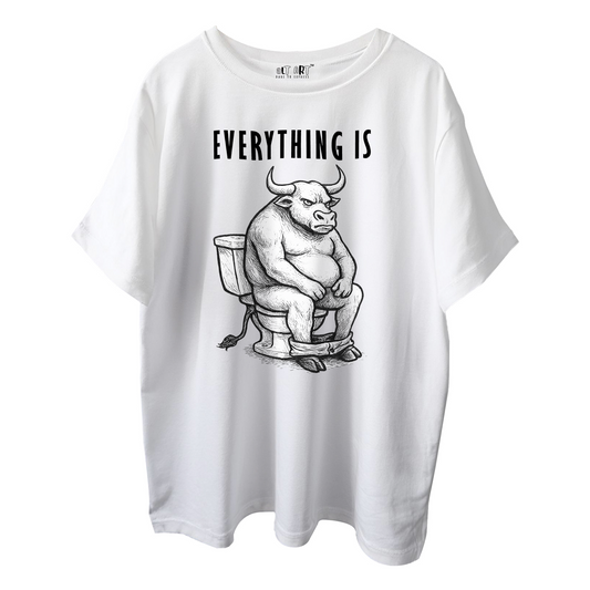Funny Quote White Oversized T-Shirt for Men & Boys - Graphic Printed Oversized Fit 100% Cotton Tee