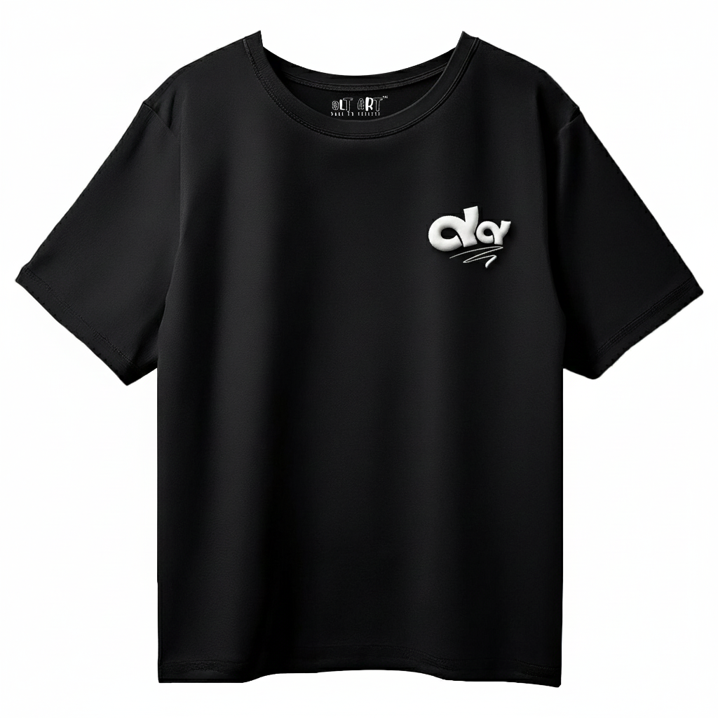 Wine Dine Sixty Nine Puff Print Black Oversized T-Shirt for Women | 3D Raised Graphic Streetwear Tee