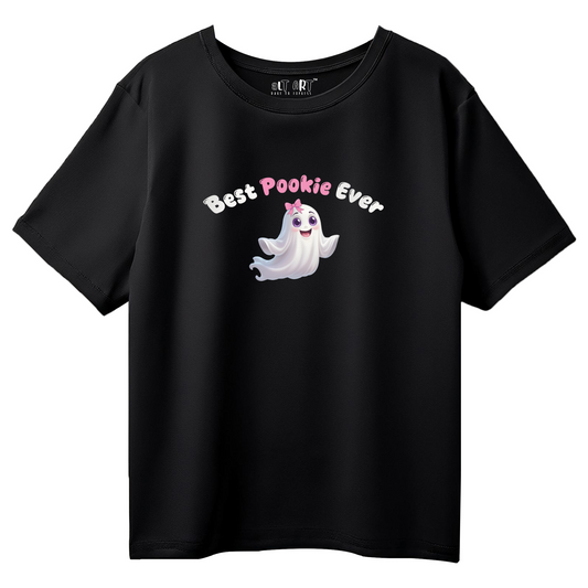 Pookie T-Shirt for Women & Girls – Black Oversized Cotton Tee