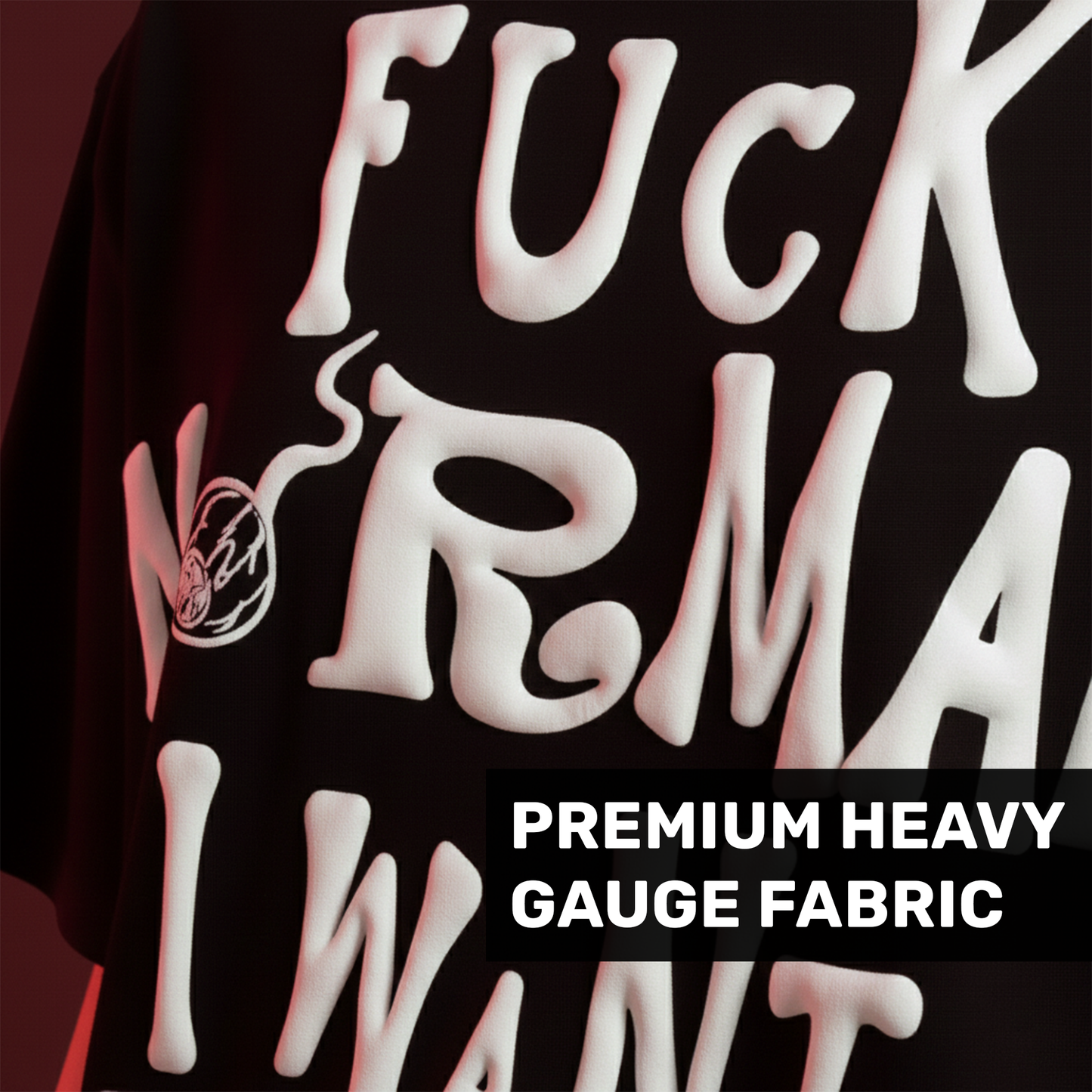 I Want Magic Puff Print Black Oversized T-Shirt for Women | 3D Raised Graphic Streetwear Tee