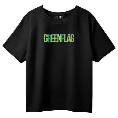 Green Flag T-Shirt for Men – Oversized Fit Cotton Graphic Tee