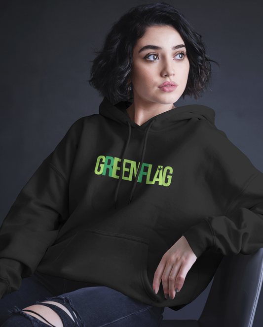 Green Flag Graphic Hoodie for Women | Funny Streetwear Hoodie India