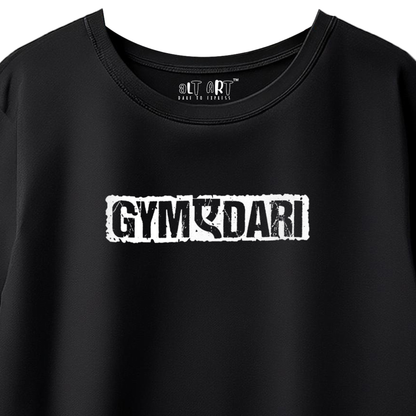 Gym-a-daari Black Oversized Gym T-Shirt for Men - Workout Streetwear T-Shirt