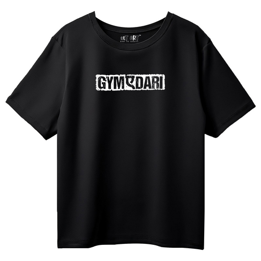 Gym-a-daari Black Oversized Gym T-Shirt for Women - Workout Oversized T-Shirt
