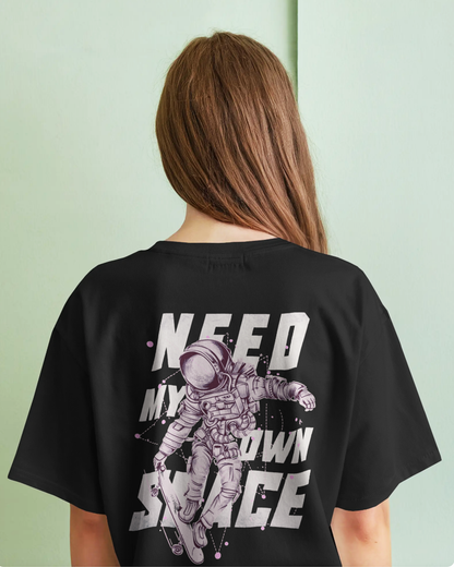 I Need Some Space Astronaut Graphic Printed Oversized T-Shirt for Women