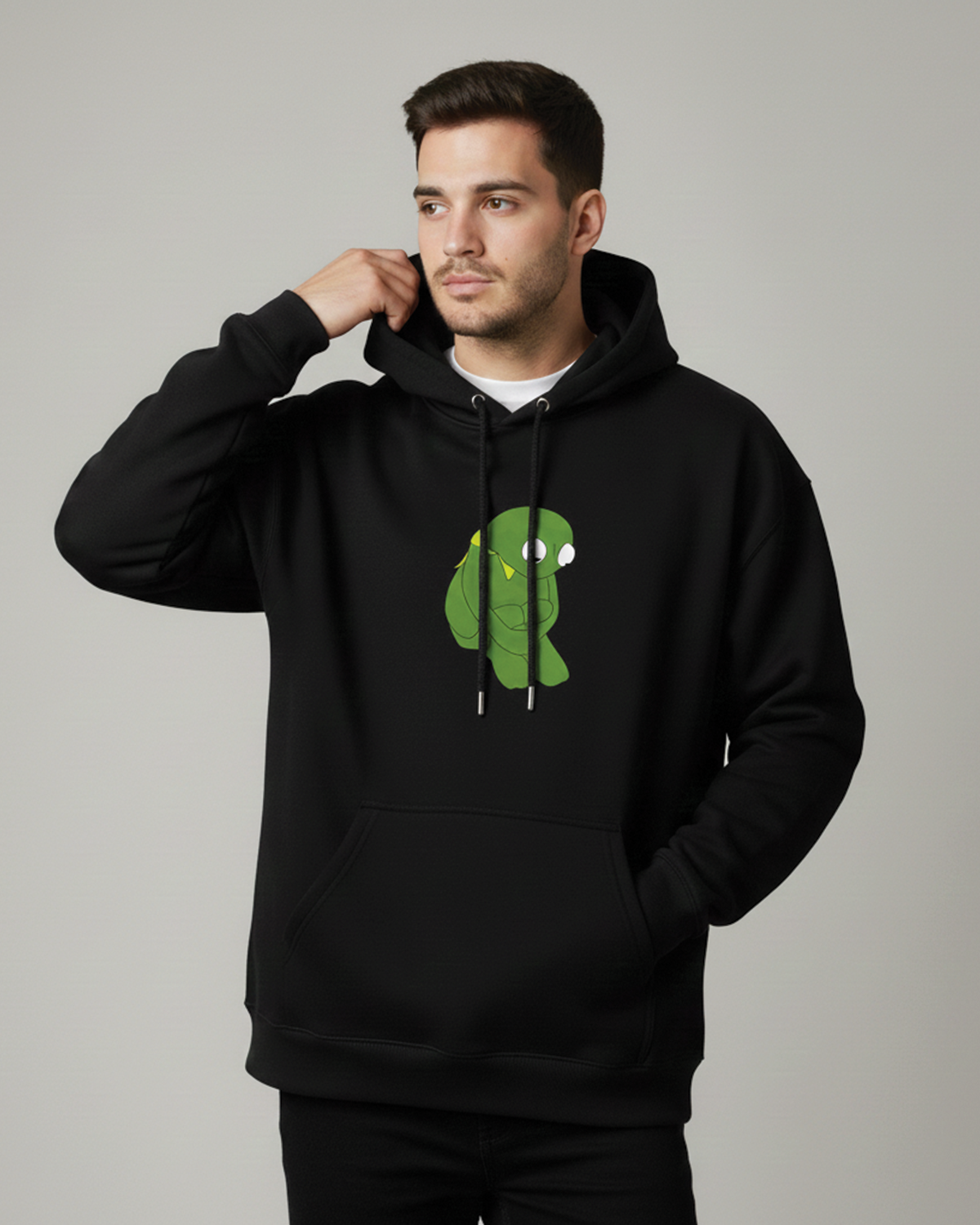 Kermit The Frog Hoodie for Men | Black Graphic Hoodie India
