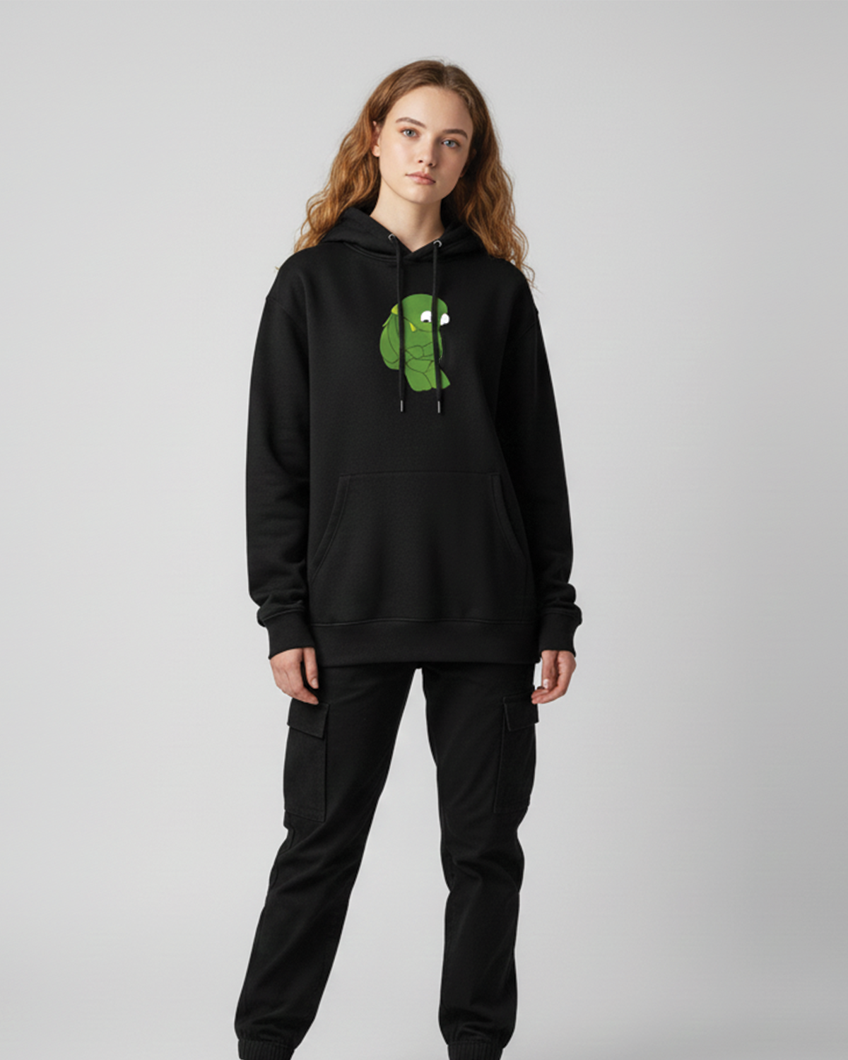 Kermit The Frog Hoodie for Women | Black Graphic Hoodie India