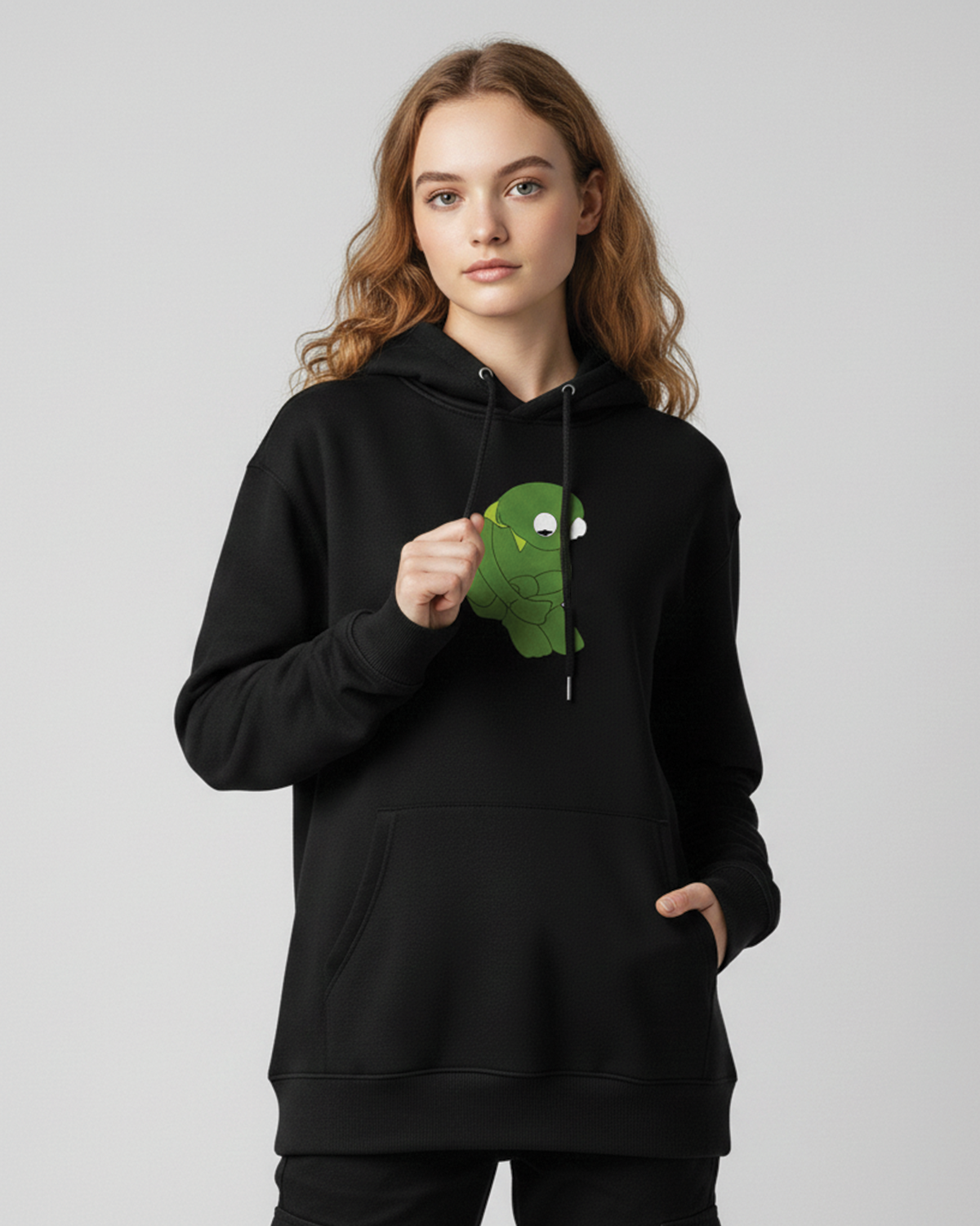 Kermit The Frog Hoodie for Women | Black Graphic Hoodie India