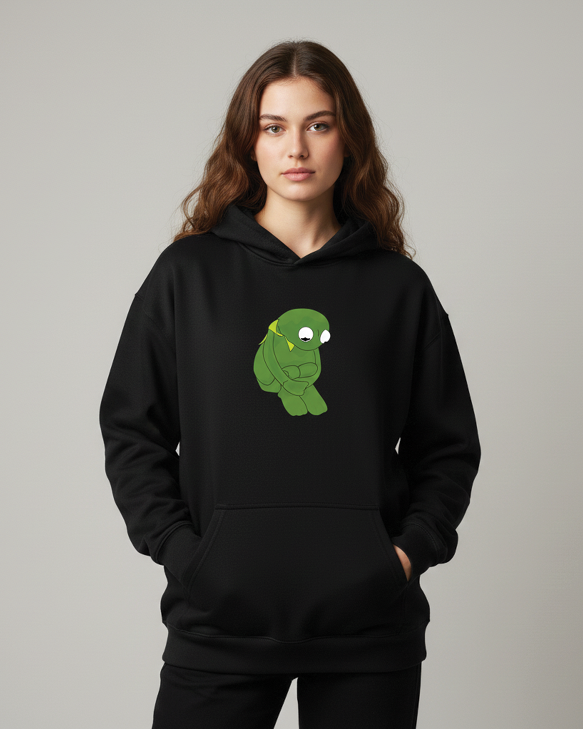 Kermit The Frog Hoodie for Women | Black Graphic Hoodie India
