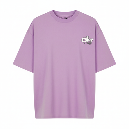 Wolf Graphic Oversized T-Shirt for Women | Lavender Streetwear Cotton Tee