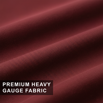 Maroon Solid Oversized T-Shirt for Men | Heavyweight Cotton | Boxy Fit Streetwear Tee