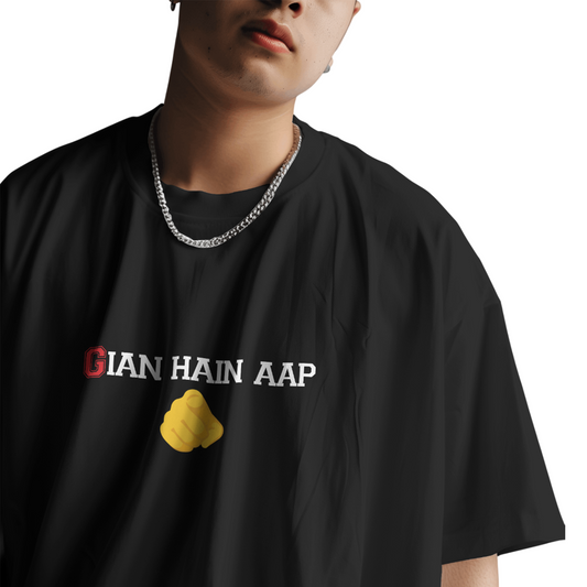 Gian Hai Aap Oversized T-Shirt for Men & Boys – Funny Hindi Graphic Tee