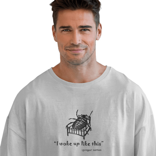 Kafka I Woke Up Like This T-Shirt for Men & Boys – White Literary Graphic Tee  Existential Streetwear