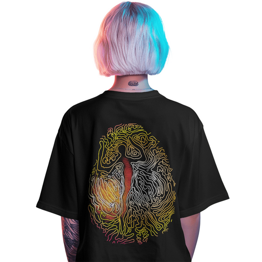 Chaos Oversized T-Shirt for Women & Girls - Exclusive Abstract Artwork T-shirt