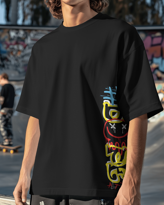 Dope Black Oversized T-Shirt for Men & Boys – Trendy Streetwear Tee Hip-Hop & Urban Fashion