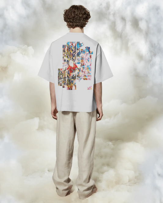 Abstract Art Oversized T-Shirt for Men & Boys White - Exclusive Abstract Artwork T-shirt