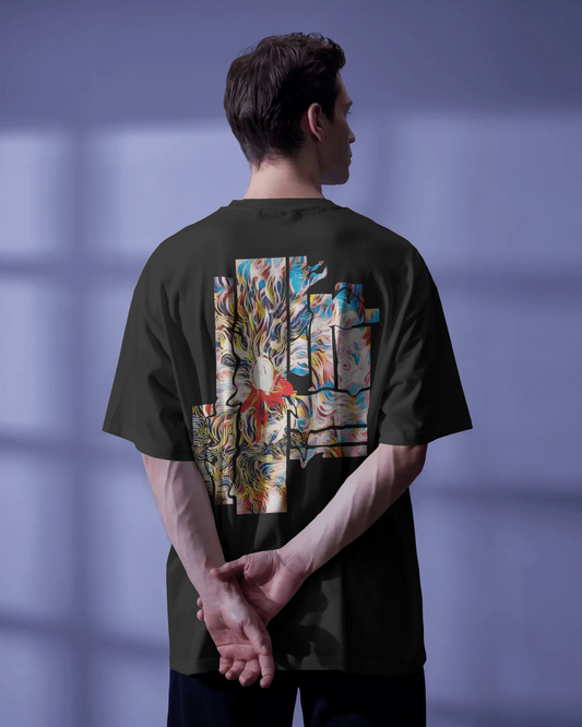 Abstract Art Oversized T-Shirt for Men & Boys Black - Exclusive Abstract Artwork T-shirt