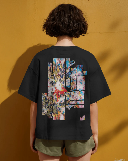 Abstract Art Oversized T-Shirt for Women & Girls - Exclusive Abstract Artwork T-shirt