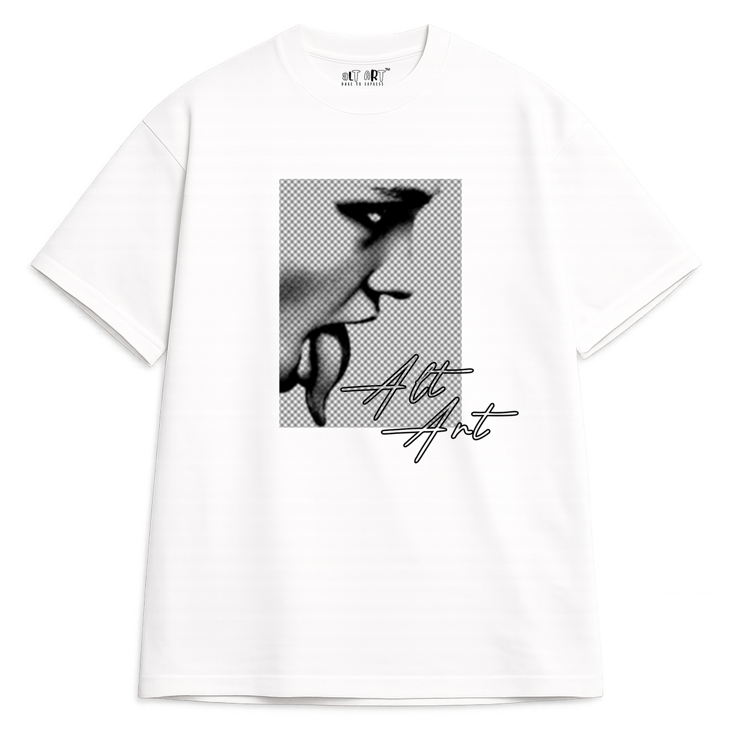 Monochrome Face Art Oversized T Shirt for Men | Abstract Portrait Graphic Printed Oversized T Shirt | Premium Boxy Fit Artistic Streetwear Tee