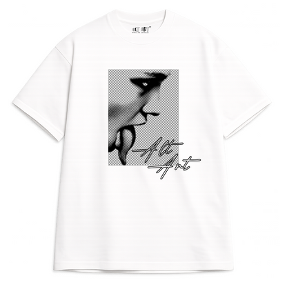 Monochrome Face Art Oversized T Shirt for Men | Abstract Portrait Graphic Printed Oversized T Shirt | Premium Boxy Fit Artistic Streetwear Tee