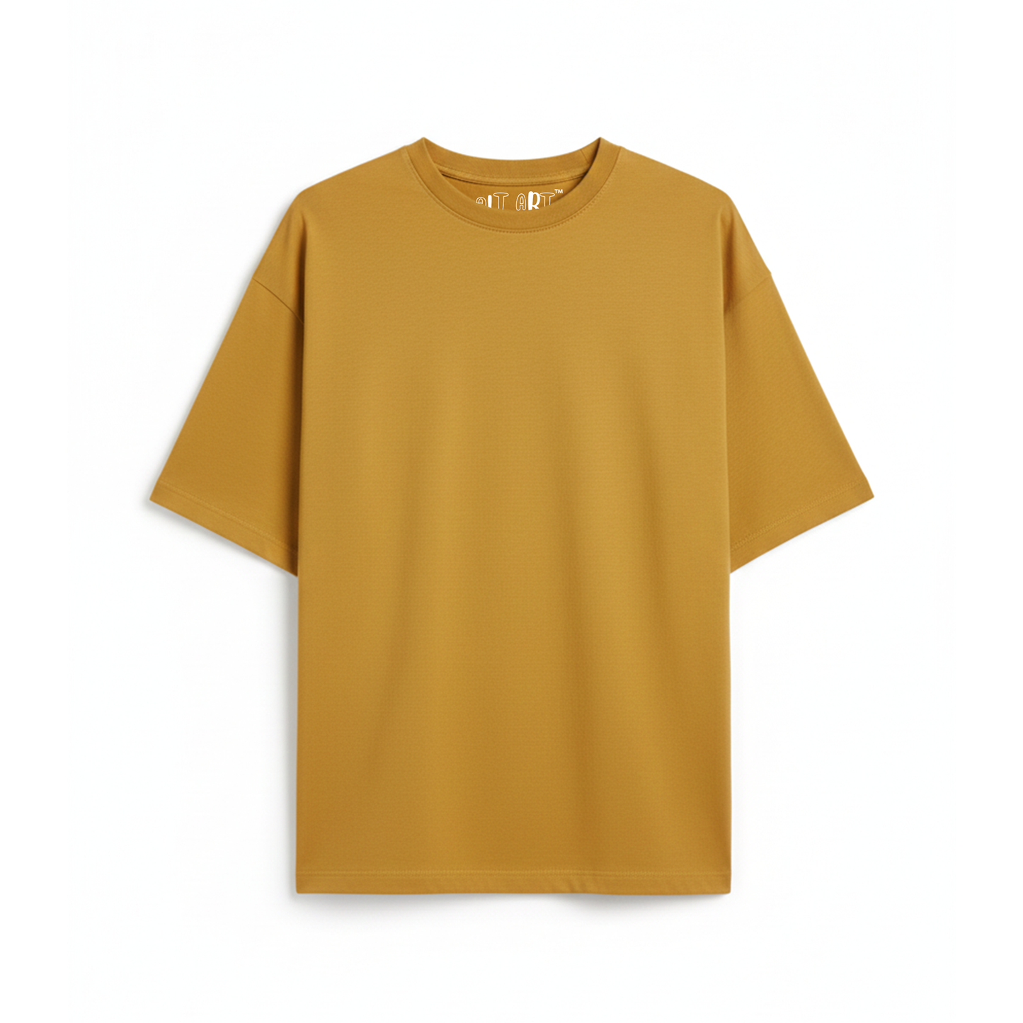 Mustard Yellow Oversized T-Shirt for Men | Heavyweight Solid Cotton | Drop Shoulder Streetwear Fit
