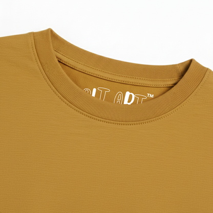 Mustard Yellow Oversized T-Shirt for Men | Heavyweight Solid Cotton | Drop Shoulder Streetwear Fit