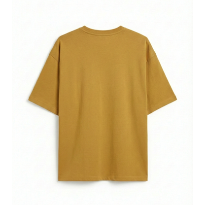 Mustard Yellow Oversized T-Shirt for Women | Heavyweight Solid Cotton | Relaxed Drop-Shoulder Boxy Fit