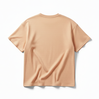 Peach Fuzz Solid Oversized T-Shirt for Men | Heavyweight Cotton | Boxy Fit Streetwear Tee