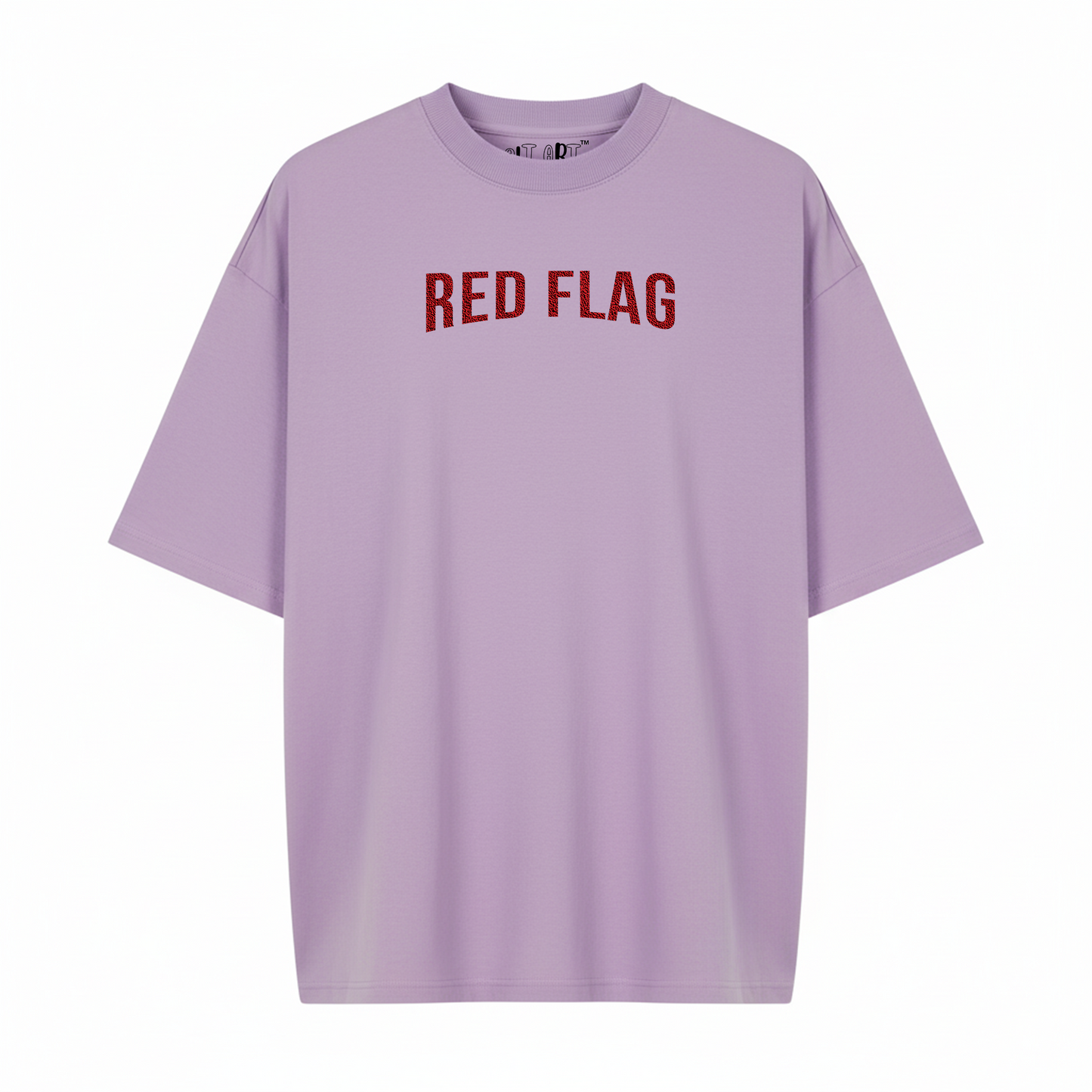Red Flag Lavender Oversized T-Shirt for Women | Funny Quote Oversized Streetwear Tee