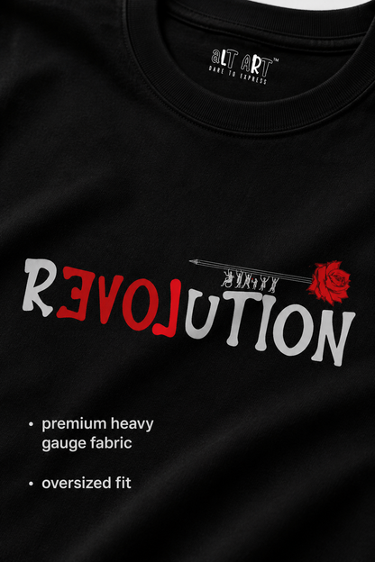 Revolution Oversized T Shirt for Women | Typography Graphic Printed Oversized T Shirt | Premium Boxy Fit Streetwear Tee
