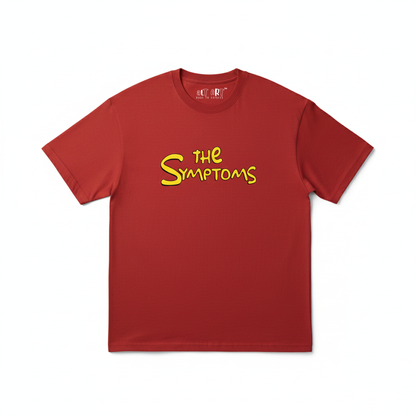 The Symptoms Red Oversized T-Shirt for Men | Funny Quote Cotton Streetwear Tee
