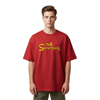 The Symptoms Red Oversized T-Shirt for Men | Funny Quote Cotton Streetwear Tee