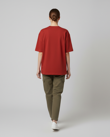 The Symptoms Red Oversized T-Shirt for Women | Funny Quote Cotton Streetwear Tee