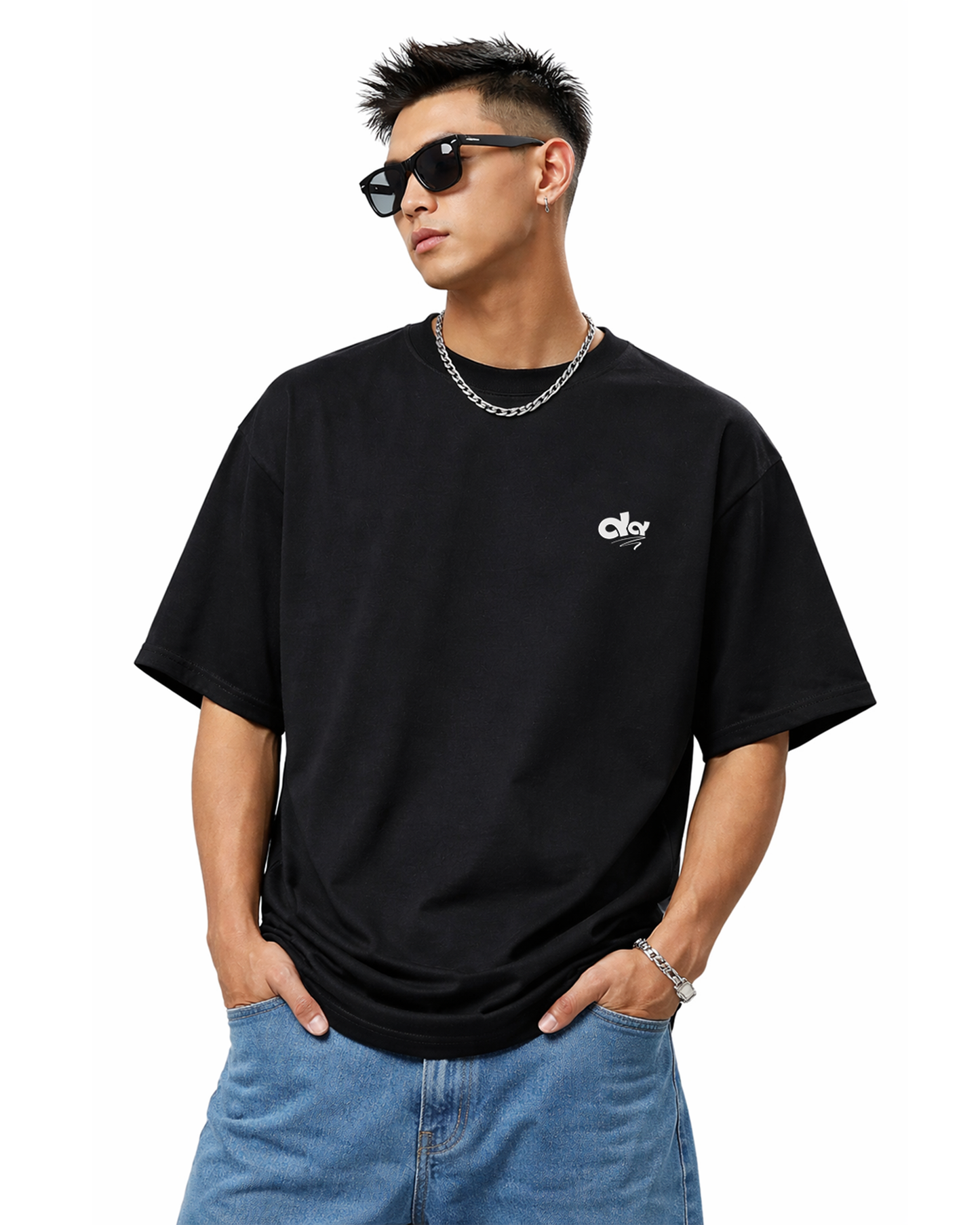 Rose of the Reaper Men's Oversized Black T-Shirt – Gothic Skeleton Rose Graphic Streetwear