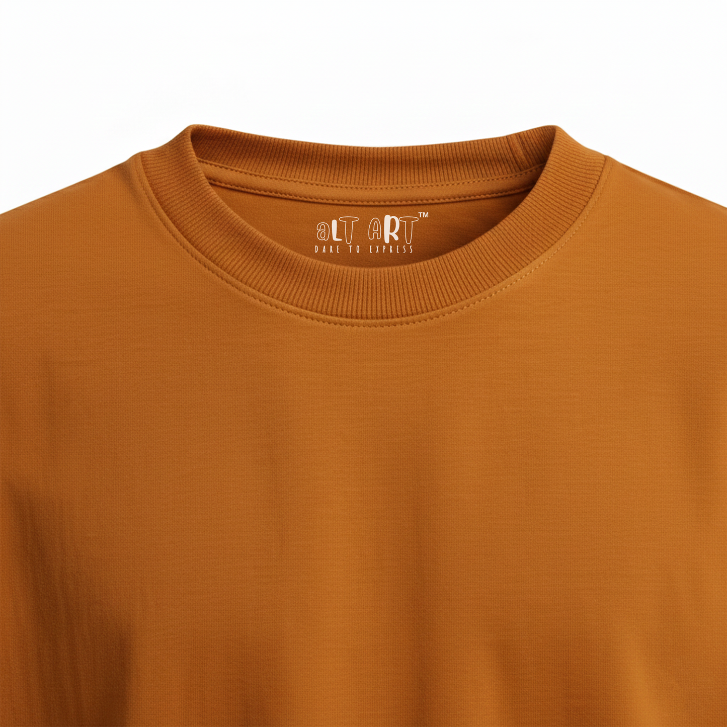Rust Orange Oversized T-Shirt for Men | Heavyweight Solid Cotton | Drop Shoulder Boxy Fit