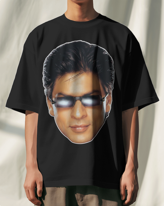 SRK Baadshah Black Oversized T-Shirt for Men | Shah Rukh Khan Graphic Streetwear Tee