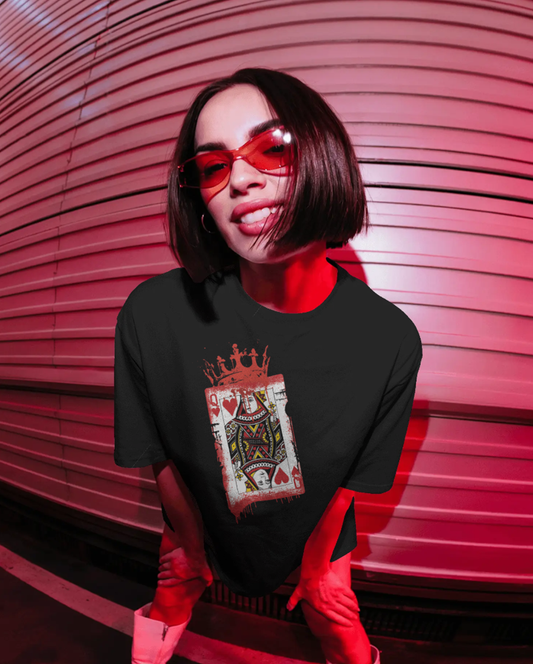 SRK King Oversized T-Shirt for Women | Shah Rukh Khan Graphic Black Streetwear Tee