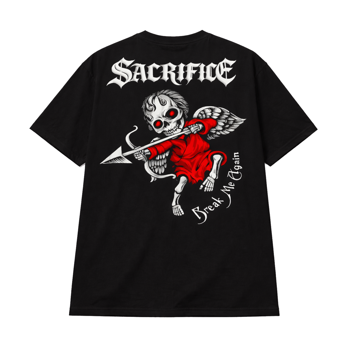 Gothic Sacrifice Black Oversized T Shirt for Men | Skull Graphic Oversized Streetwear T Shirt