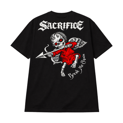 Gothic Sacrifice Black Oversized T Shirt for Men | Skull Graphic Oversized Streetwear T Shirt