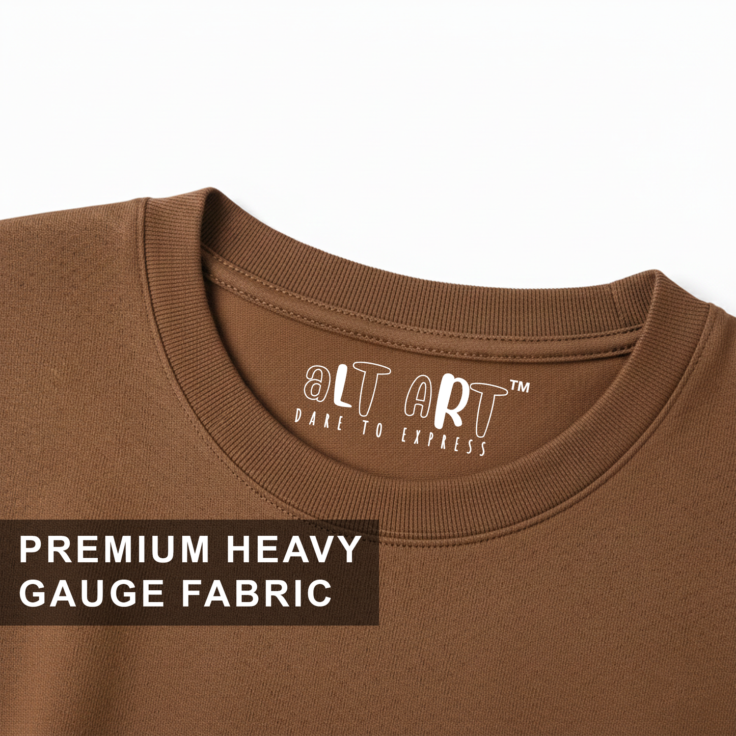 Snuff Brown Oversized T-Shirt for Women | Heavyweight Solid Cotton | Relaxed Drop-Shoulder Boxy Fit