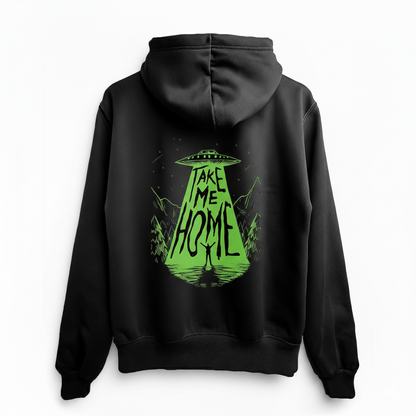Alien Graphic Hoodie for Men | Black Graphic Printed Hoodie India