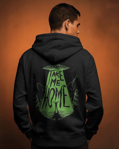 Alien Graphic Hoodie for Men | Black Graphic Printed Hoodie India