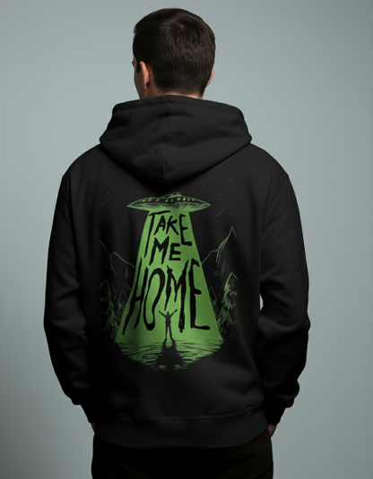 Alien Graphic Hoodie for Men | Black Graphic Printed Hoodie India