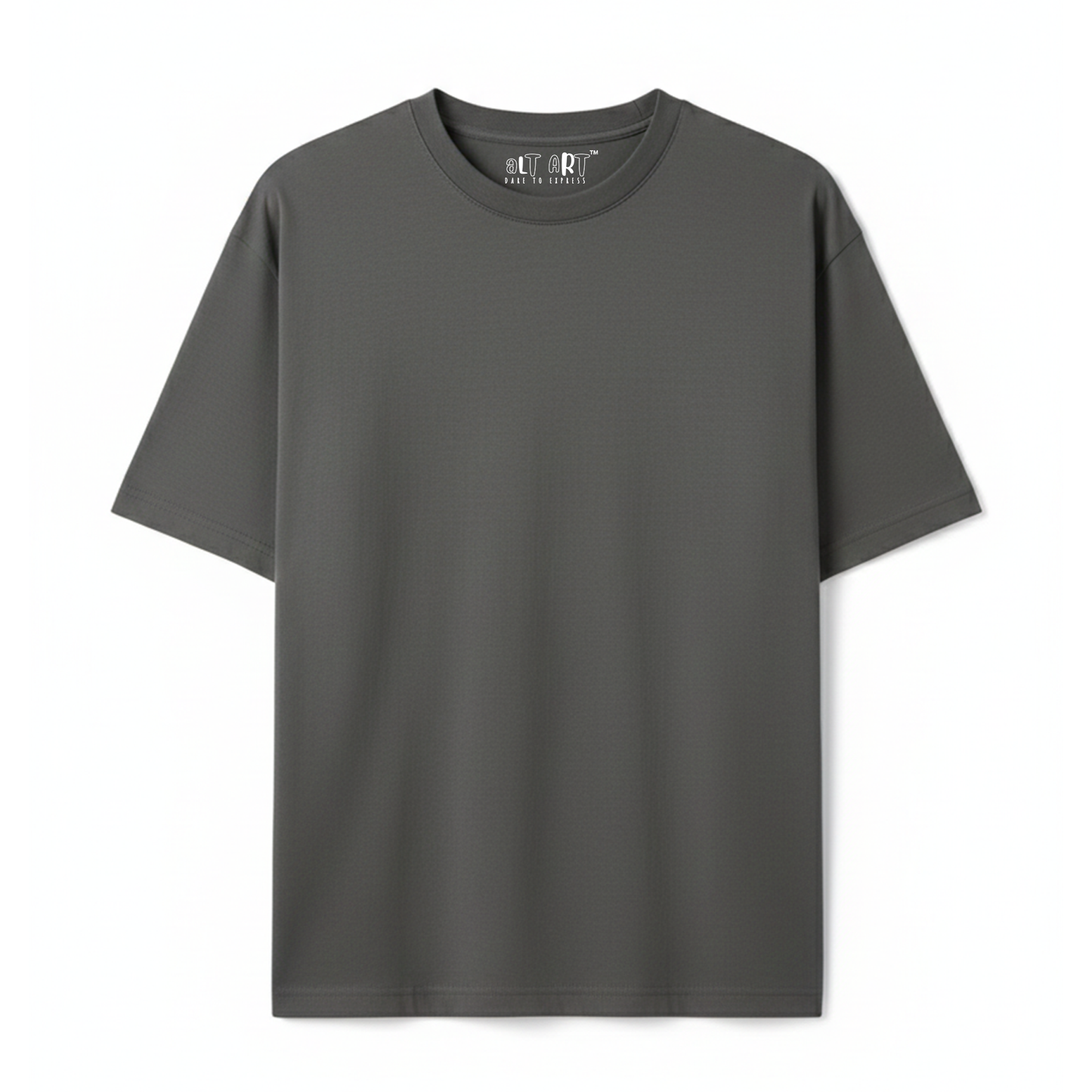 Steel Grey Oversized T-Shirt for Men | Heavyweight Solid Cotton | Drop-Shoulder Streetwear Fit